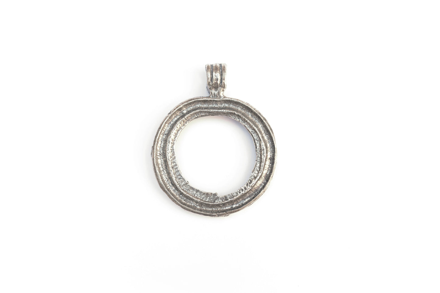 Doughnut Pendant, Medallion Pendant, Large Pendant, Silver Pendant, Statement Pendant, Jewelry Making, Circle Pendant