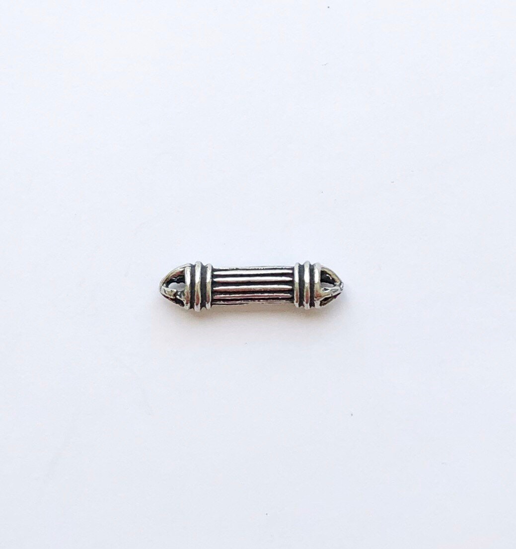 Column Pendant, Ridged Bead, Tube Bead, Corrugated Bead, Jewelry Finding, Jewelry Design, Architectural Bead, Gold Pendant