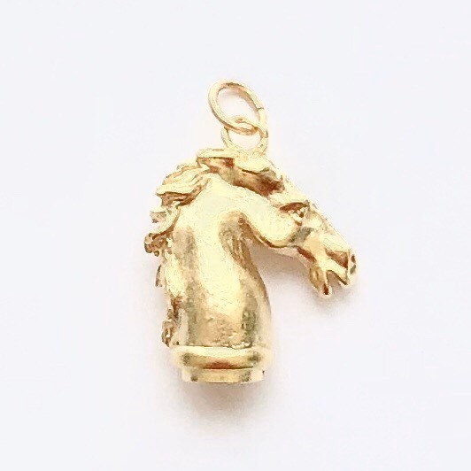Gold Horse Head Charm, Pewter Charm, Horse Charm, Horse Necklace, Horse Jewelry, Equestrian Jewelry, Jewelry Finding