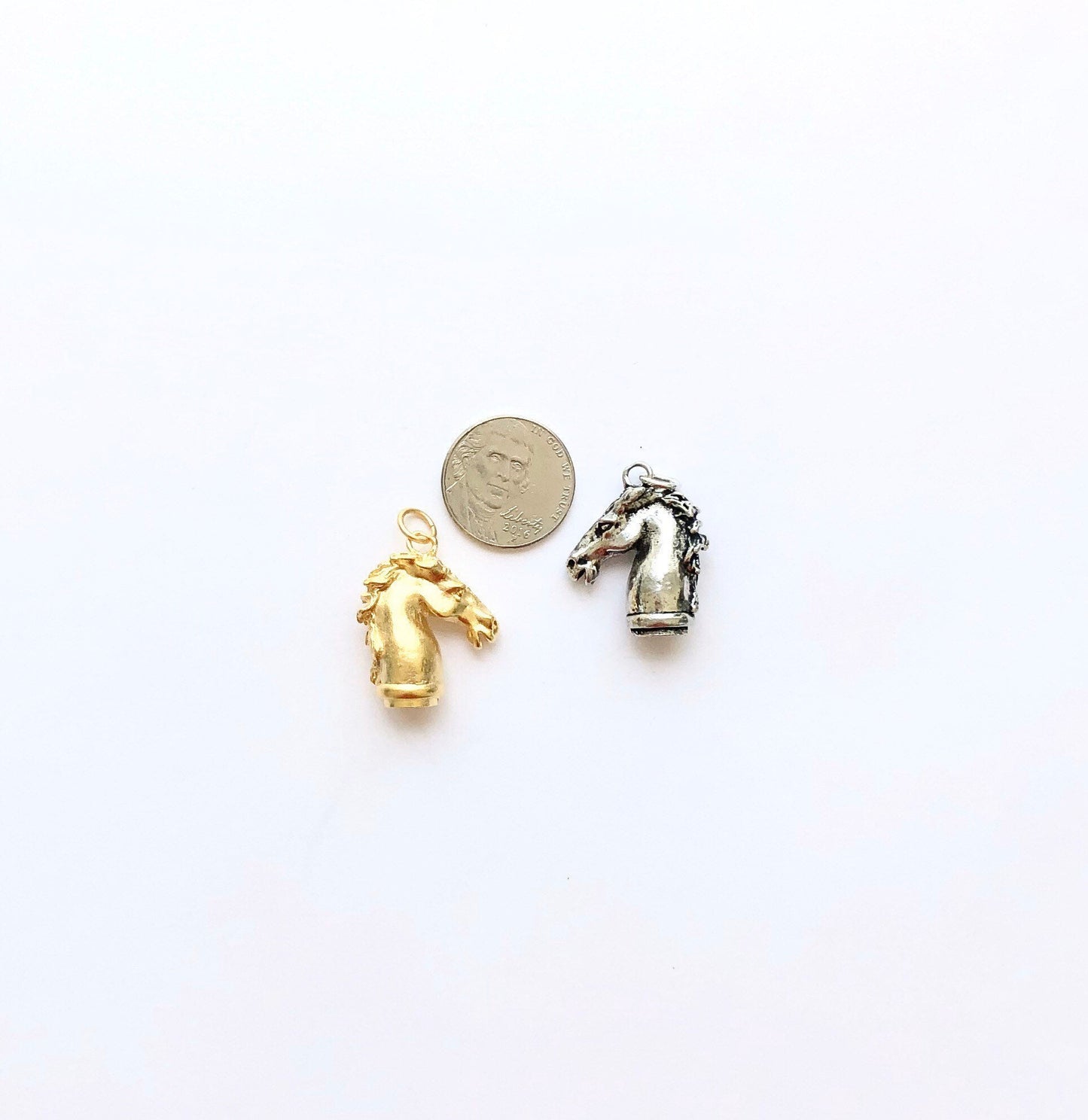 Gold Horse Head Charm, Pewter Charm, Horse Charm, Horse Necklace, Horse Jewelry, Equestrian Jewelry, Jewelry Finding