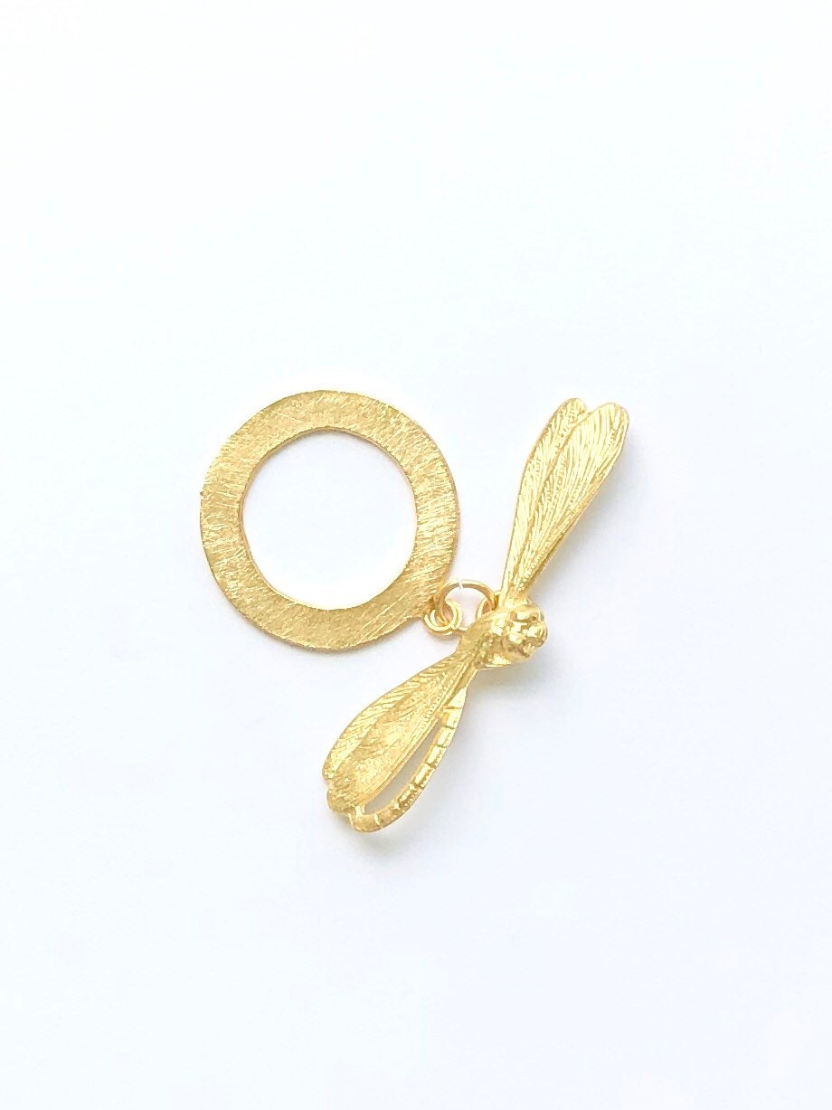 Dragonfly Toggle Clasp, Gold Toggle, Pewter Toggle, Dragonfly, Gold Clasp, Toggle Clasp, Britannium Clasp, Pewter, Gold Charm