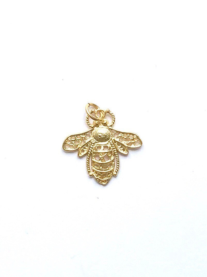 Bee Charm, Bumblebee, Queen Bee, Gold Charm, Silver Charm, Britannium, Honeybee, Pewter Charm, Bee Pendant