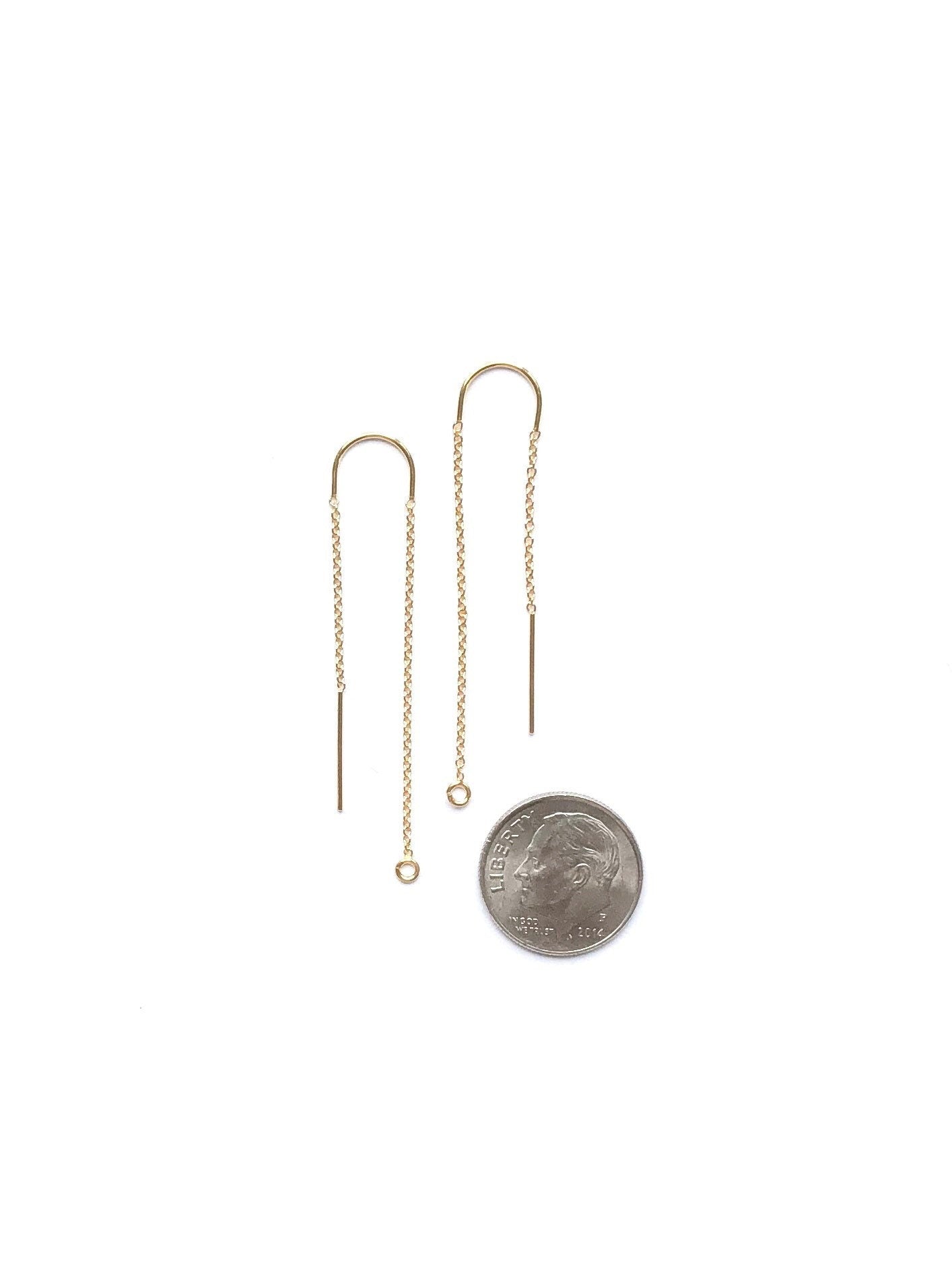 Threaders, Threader Earrings, Chain Earrings, U Center Threader, Sterling Earrings, Gold Earrings, Gold Filled Earrings, Sterling Threaders
