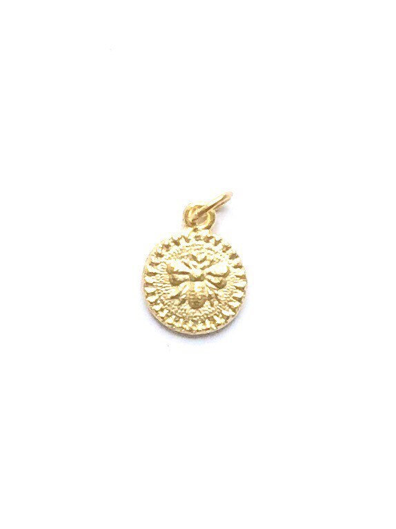 Bee Charm, Bumblebee, Queen Bee, Gold Charm, Silver Charm, Bee Pendant, Honeybee, Bumble Bee, Gold Bee, Bee Pendant, Bee Coin