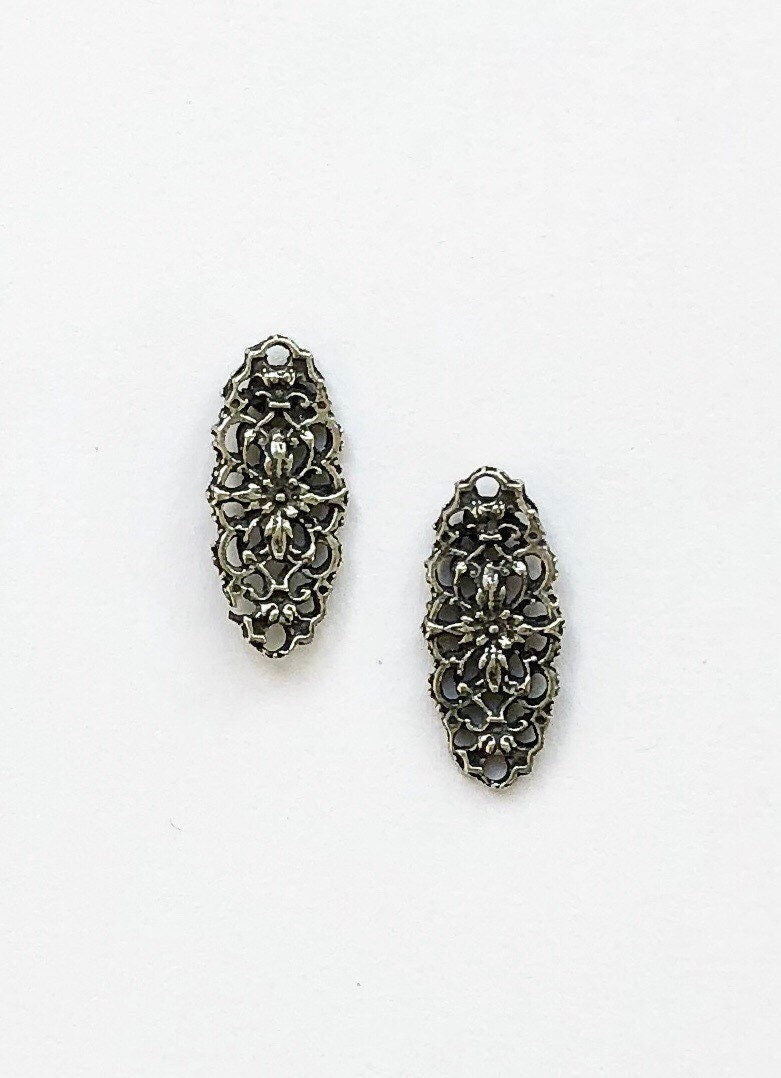 Vintage Post, Lace Connector Post, Gold Post, Silver Post, Antique Earring, Deco Post, Earring, Fancy Post