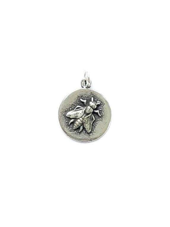 Bee Charm, Bumblebee, Queen Bee, Gold Charm, Silver Charm, Britannium, Honeybee, Coin Jewelry, Pewter Charm, Bumble Bee, Charm Bracelet
