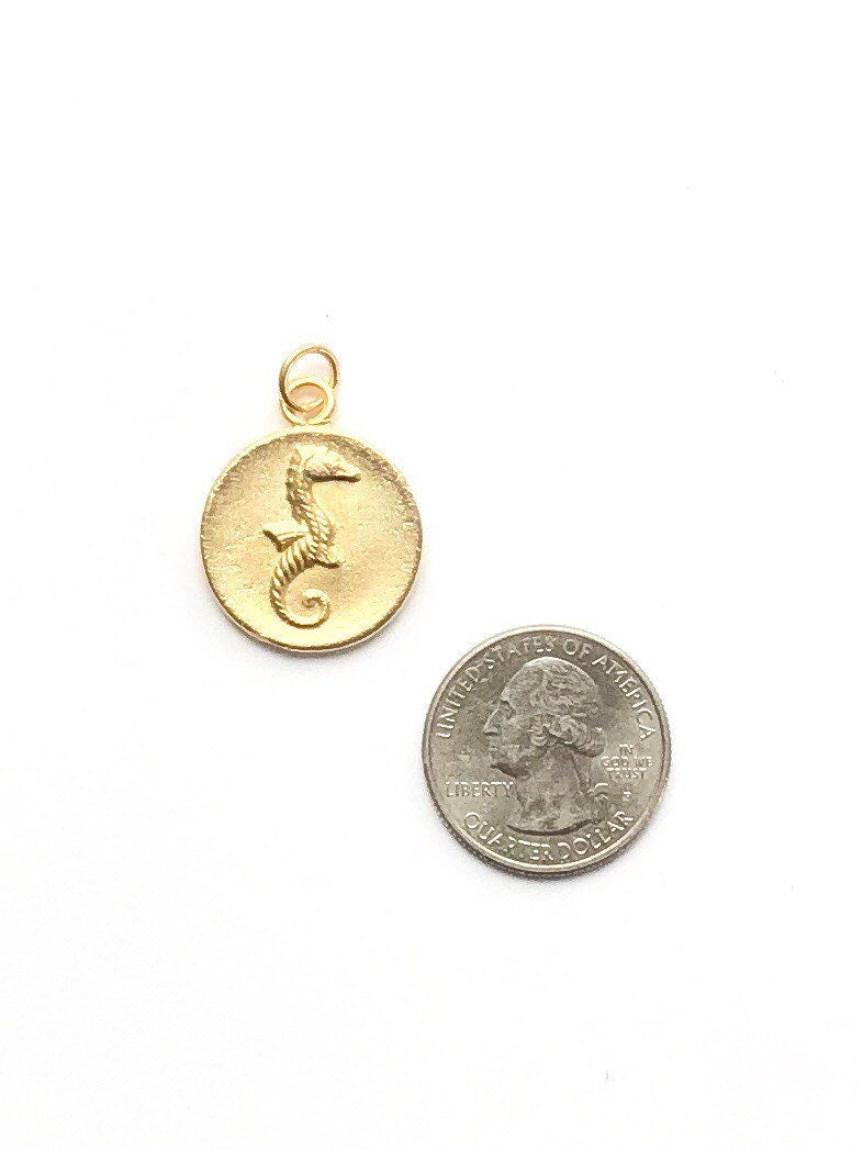 Seahorse Charm, Gold Pendant, Charm Bracelet, Silver Pendant, Beach Jewelry, Ocean Charm, Nautical, Seahorse Pendant, Gold Pendant