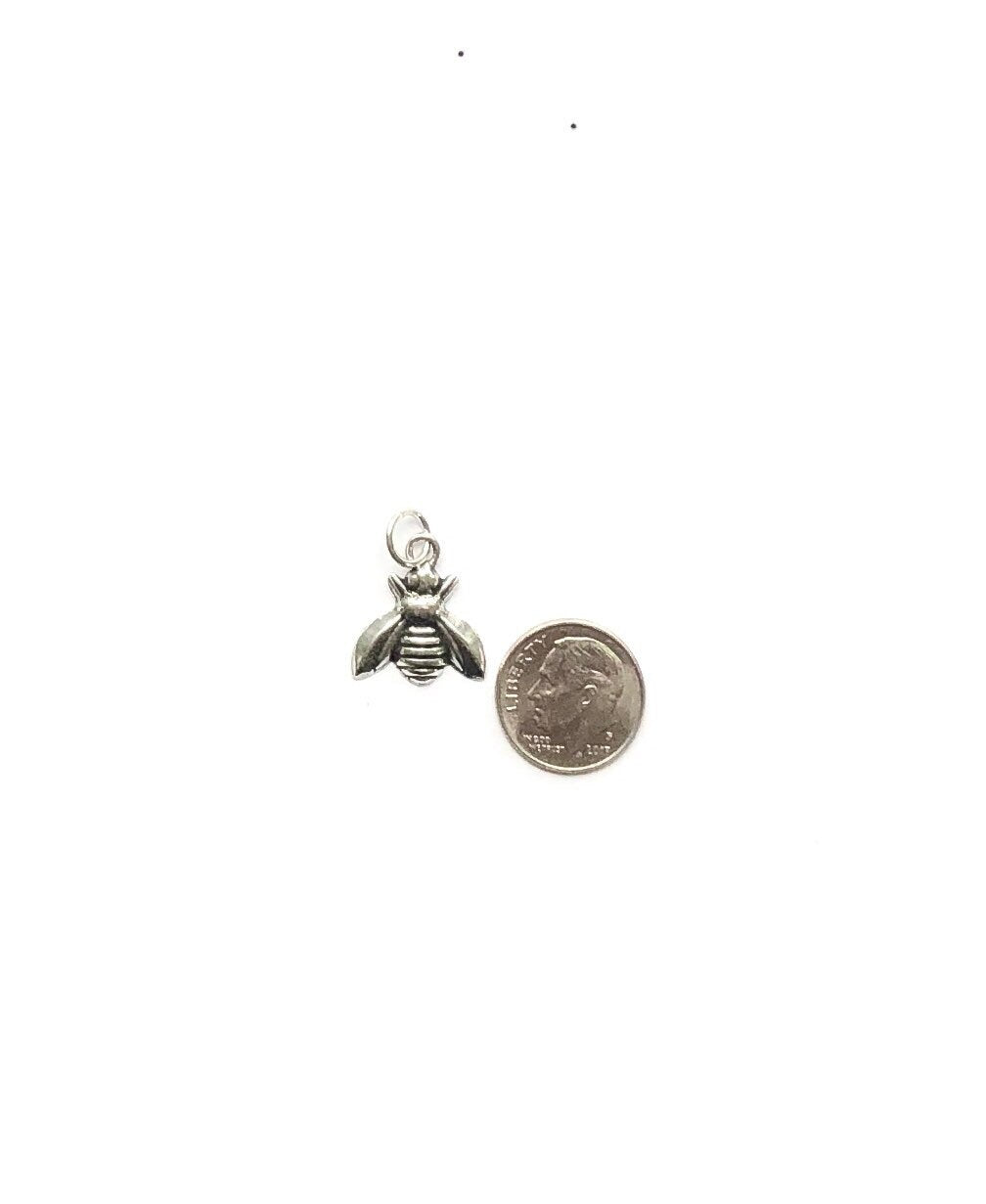 Bee Charm, Bumblebee, Queen Bee, Gold Charm, Silver Charm, Honeybee, Pewter Charm, Little Bee