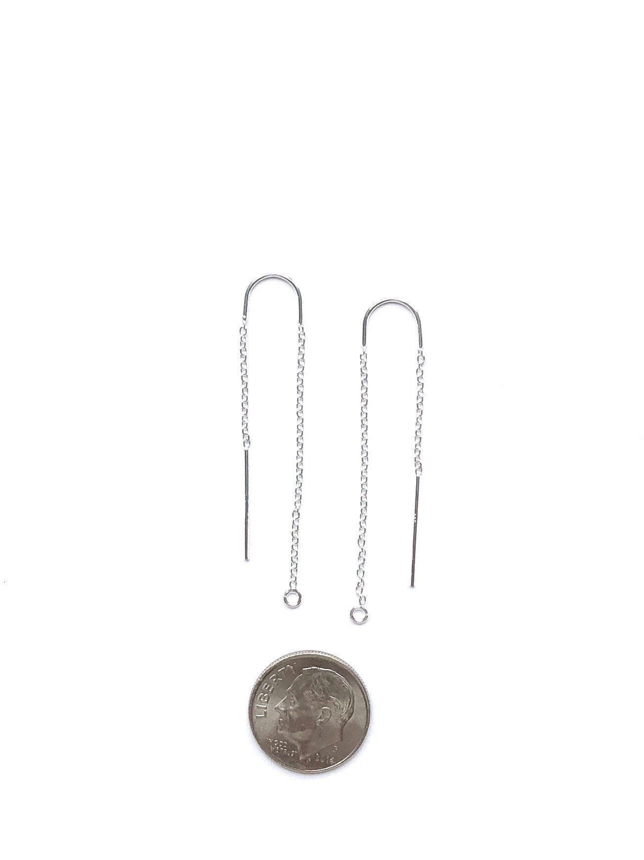 Threaders, Threader Earrings, Chain Earrings, U Center Threader, Sterling Earrings, Gold Earrings, Gold Filled Earrings, Sterling Threaders