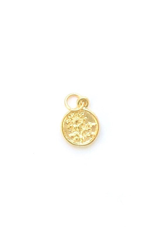 Daisy Charm, Garden Charm, Flower Charm, Nature Charm, Charm Bracelet, Gold Charm, Silver Charm, Lisa Hammerlee, Coin Jewelry, Tiny Flower