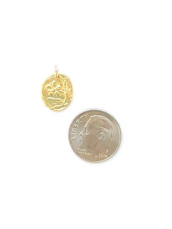 Daisy Charm, Garden Charm, Flower Charm, Nature Charm, Charm Bracelet, Gold Charm, Silver Charm, Lisa Hammerlee, Coin Jewelry, Tiny Flower