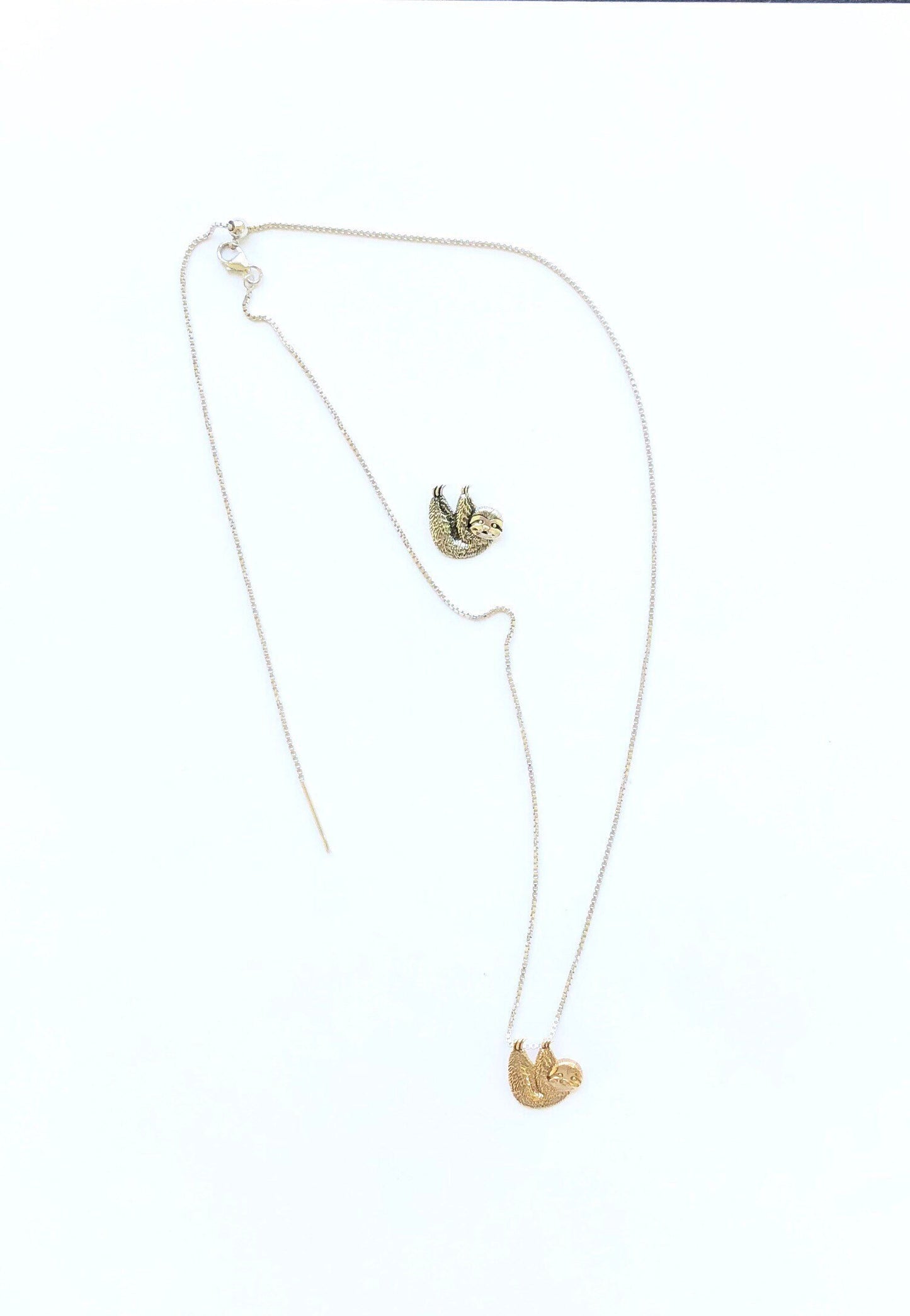 Sloth Charm, Sterling Sloth, Bronze Sloth, Sloth Pendant, Silver Pendant, Silver Charm, Gold Charm, Gold Pendant