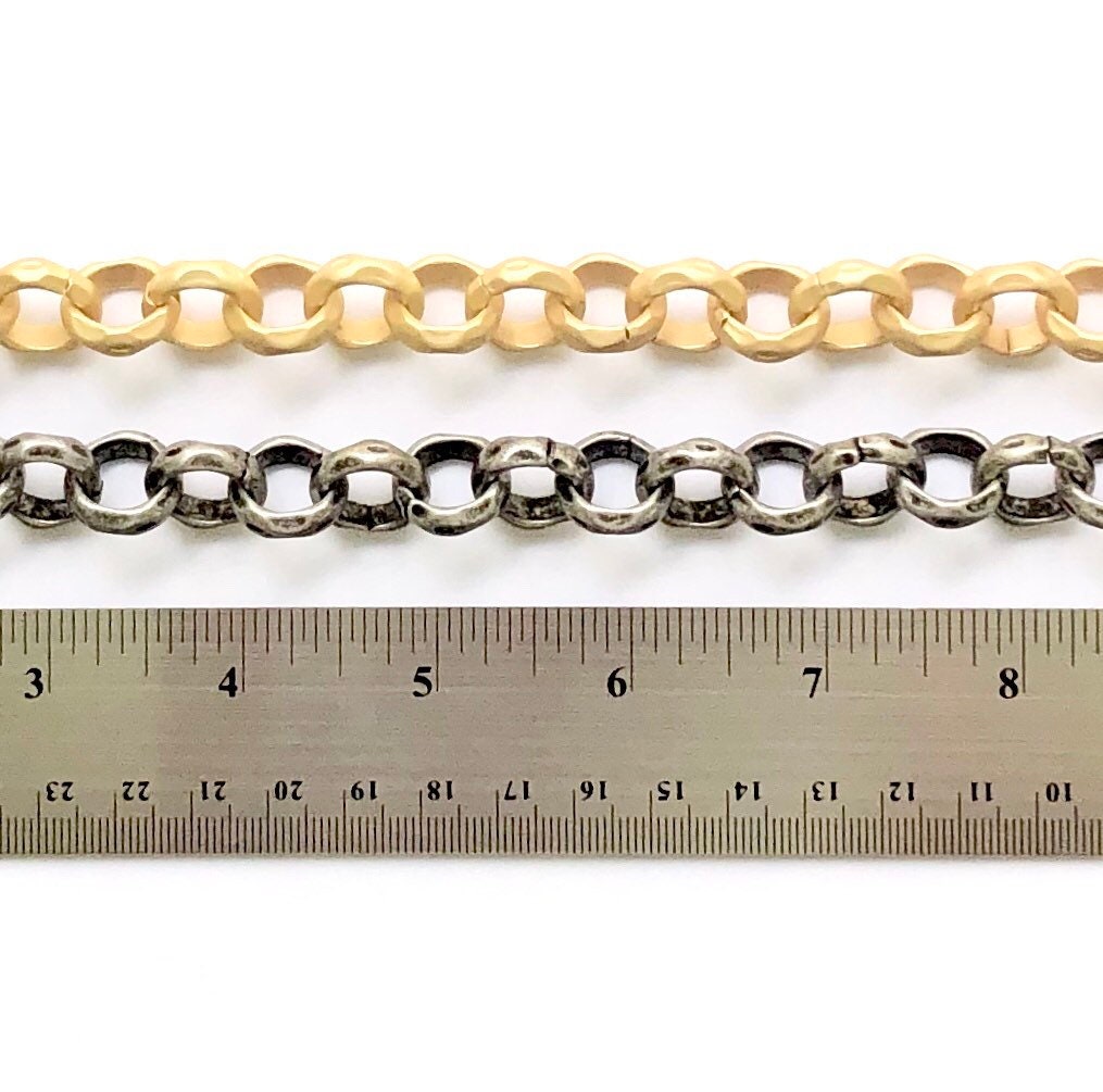 Heavy Hammered Chain, Bulk Chain, Wholesale Chain, Large Chain, Hammered Link, Jewelry Design, Silver Chain, Gold Chain, Jewelry Component