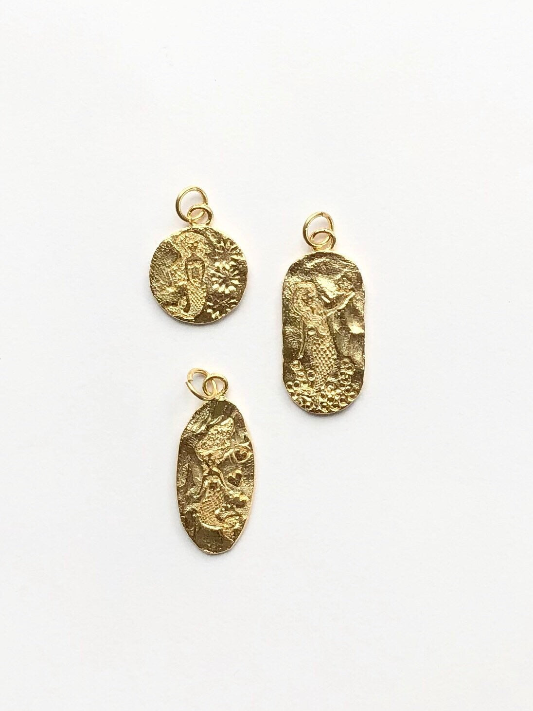 Gold Mermaid Pendant, Mermaid Charm, Ocean Charm, Mermaid Jewelry, Little Mermaid Charm, Charm Bracelet, Nautical Jewelry, Mermaid Jewelry
