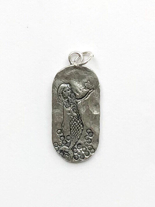 Gold Mermaid Pendant, Mermaid Charm, Ocean Charm, Mermaid Jewelry, Little Mermaid Charm, Charm Bracelet, Nautical Jewelry, Mermaid Jewelry