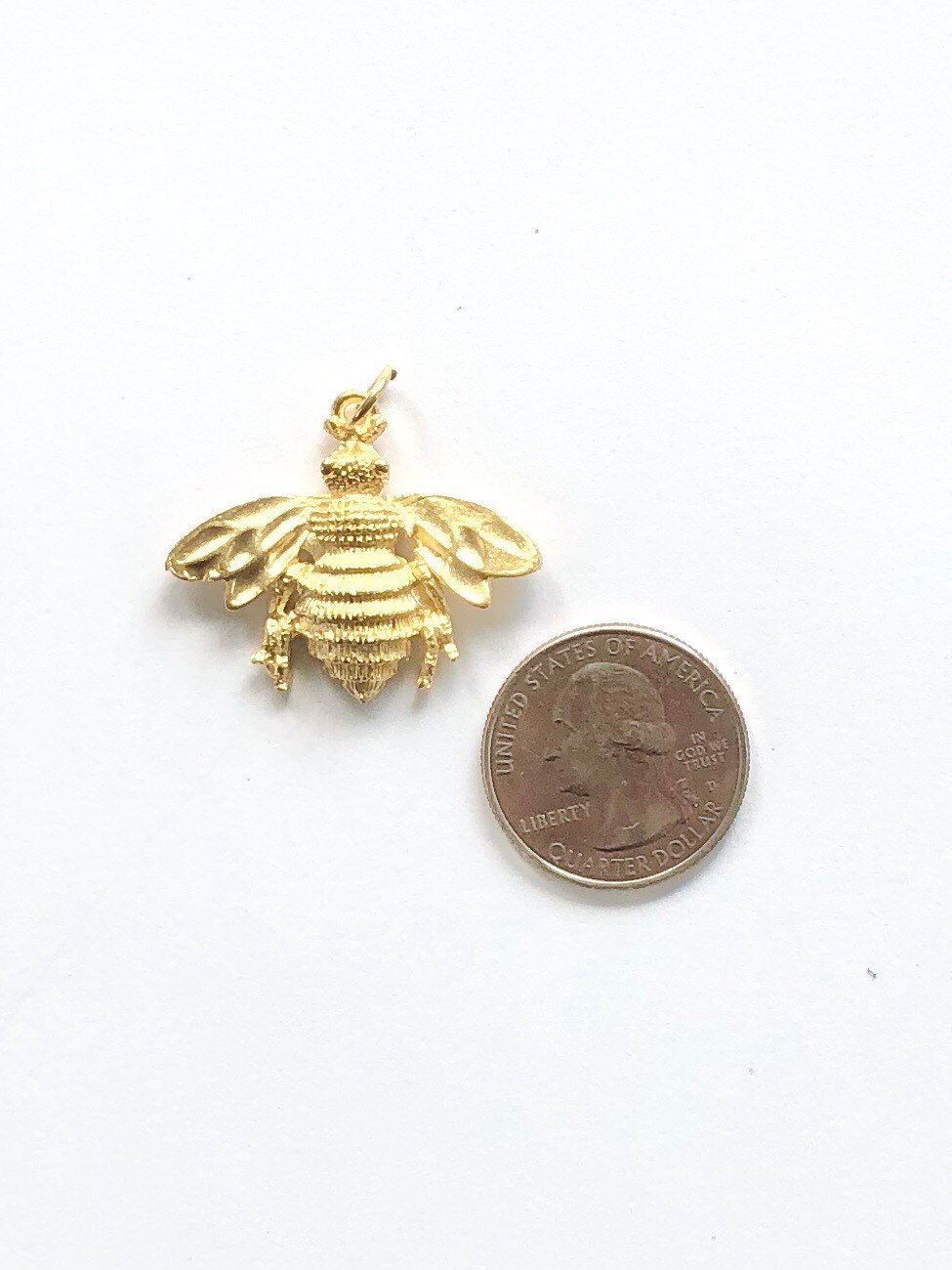 Bee Charm, Bumblebee, Queen Bee, Gold Charm, Silver Charm, Bee Pendant, Honeybee, Bumble Bee, Pewter Charm, Bee Pendant, Silver Bee