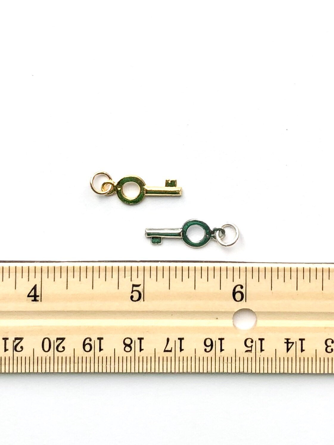 Tiny Key Charm, Silver Key, Gold Key, Lock, Charm Bracelet, Key Pendant, Delicate Key, Vintage Key, Vintage Charm, Lock and Key, Cute Key