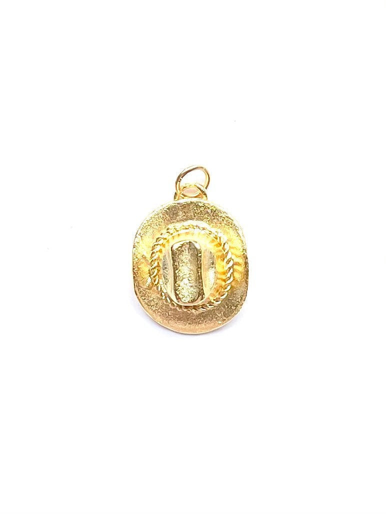 Gold Cowboy Hat, Cowboy Hat Charm, Horse Charm, Western Riding, Rodeo, Gold Charm, Equestrian Jewelry, Rodeo Jewelry