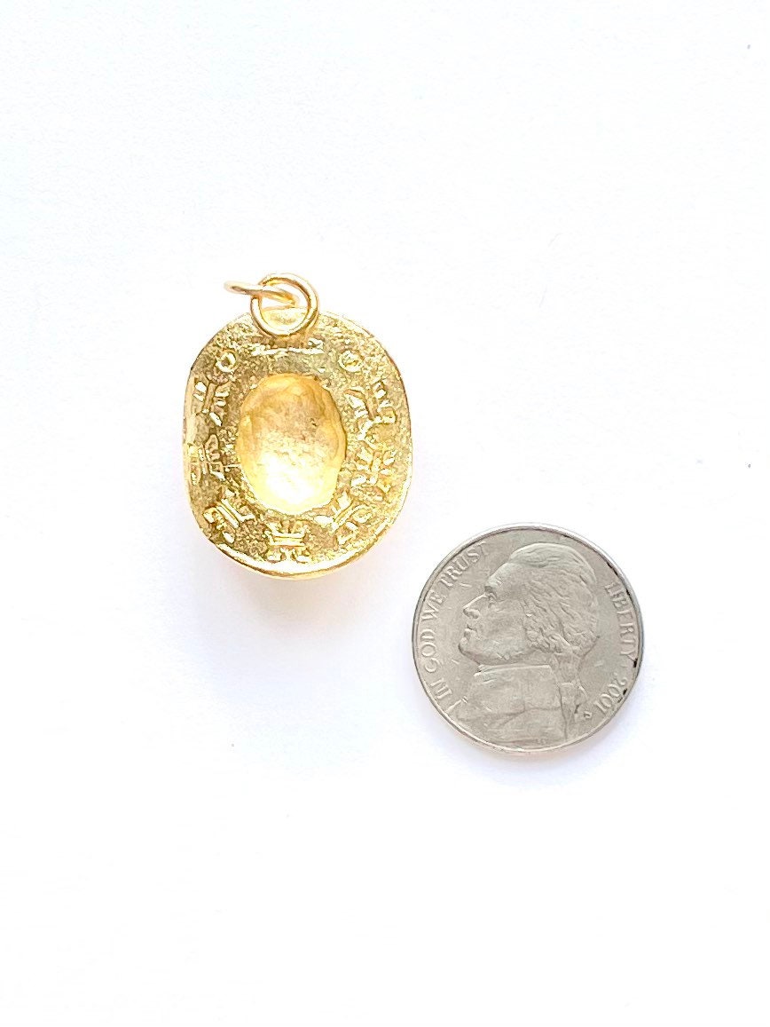 Gold Cowboy Hat, Cowboy Hat Charm, Horse Charm, Western Riding, Rodeo, Gold Charm, Equestrian Jewelry, Rodeo Jewelry