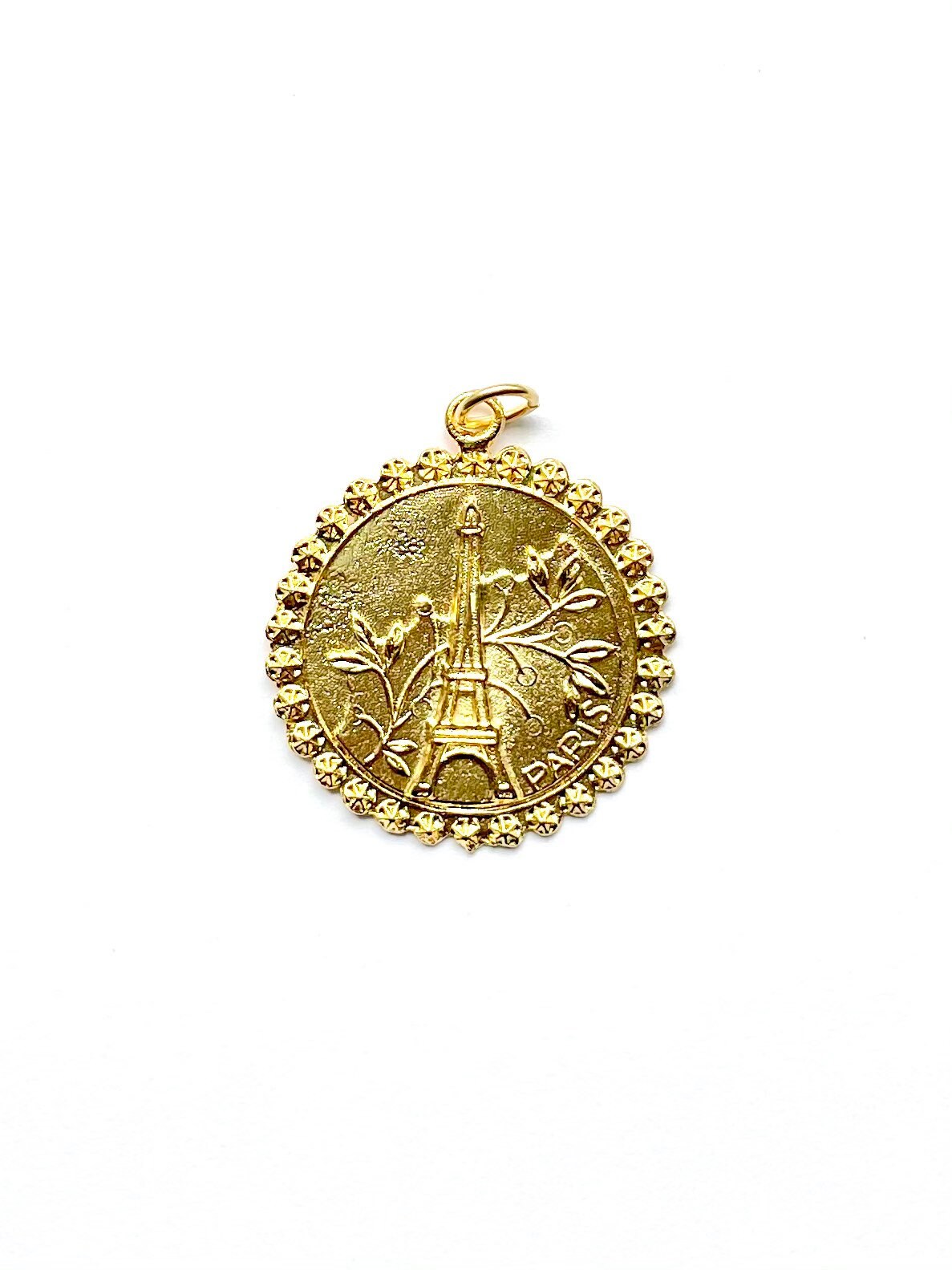 Eiffel Tower Charm, Paris Pendant, French Pendant, Gold Paris Charm, French Jewelry, Gold Eiffel Tower