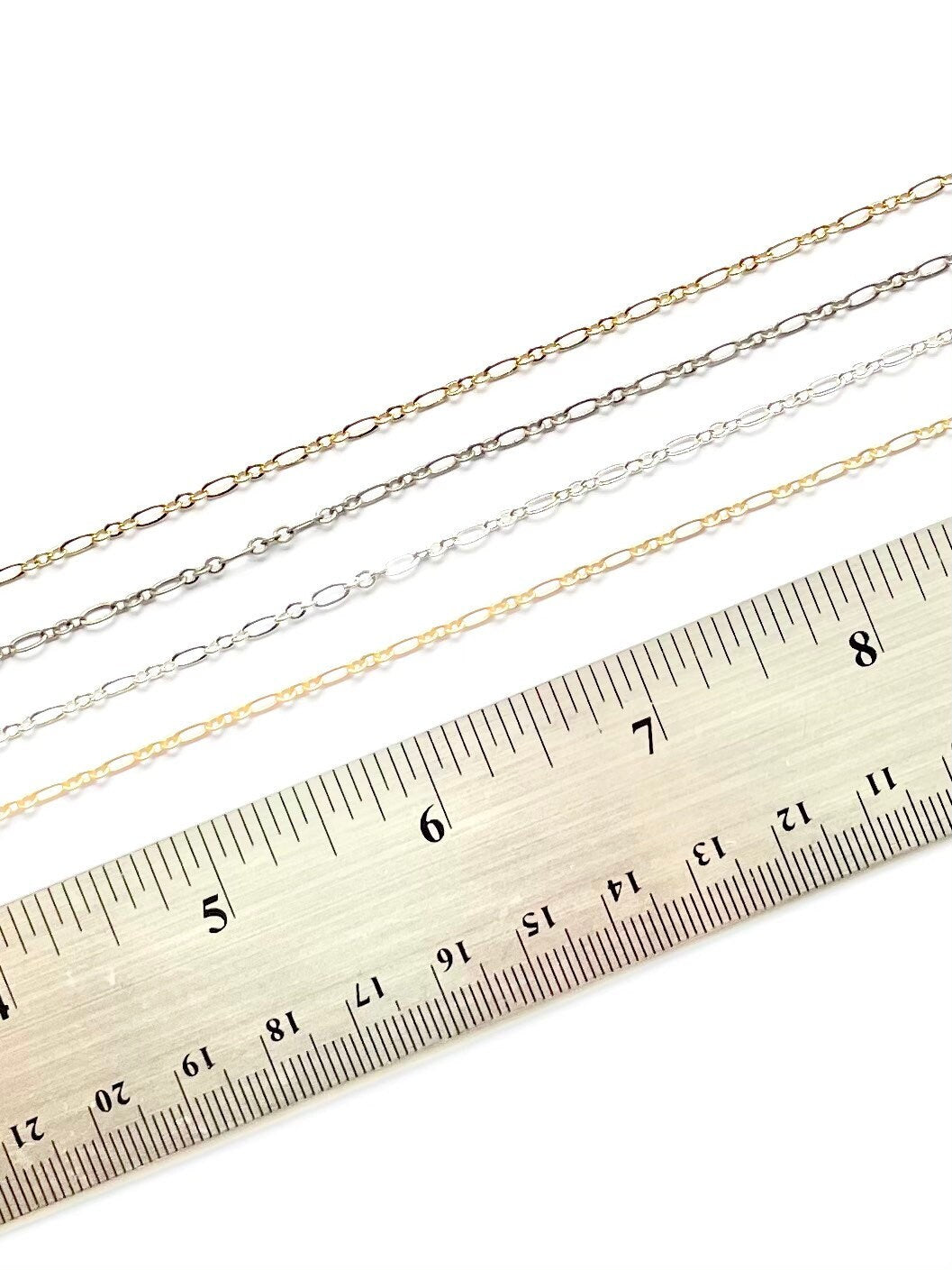 Fine Figaro Chain, Bulk Chain, Wholesale Chain, Delicate Chain, Link Chain, Silver Chain, Necklace Chain, Gold Chain, Jewelry Finding