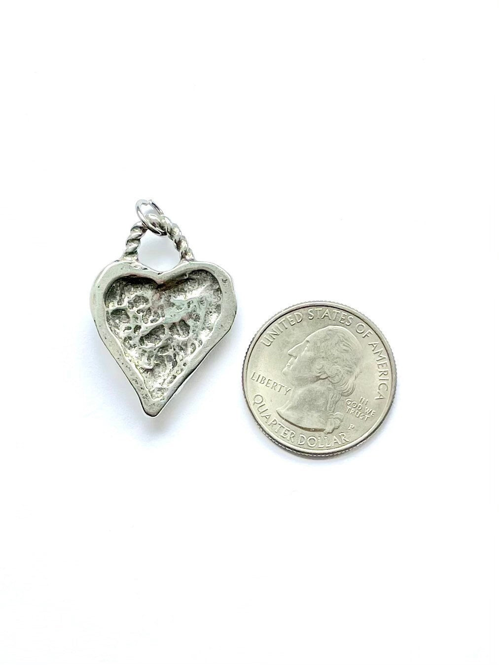 Heart Charm, Heart Earrings, Silver Heart, Charm Bracelet, Silver Charm, Organic Heart, Handmade Heart, Heart Pendant, Valentine Heart