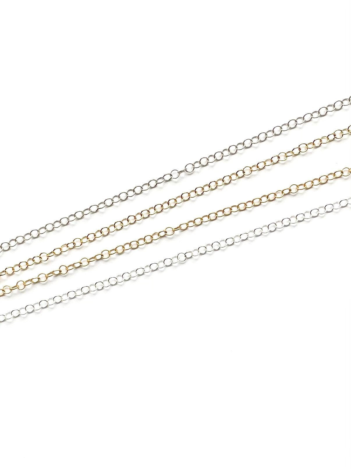 Fine Circle Chain, Small Textured Chain, Gold Chain, Extender Chain, Silver Chain, Delicate Chain, Small Loop Chain, Jewelry Design