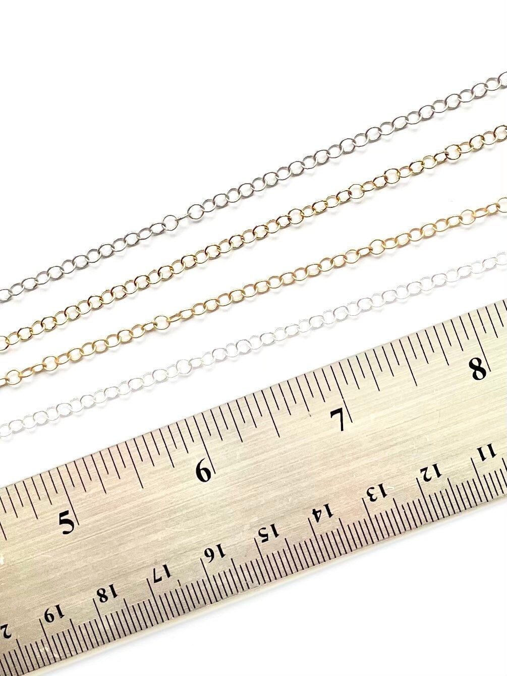 Fine Circle Chain, Small Textured Chain, Gold Chain, Extender Chain, Silver Chain, Delicate Chain, Small Loop Chain, Jewelry Design