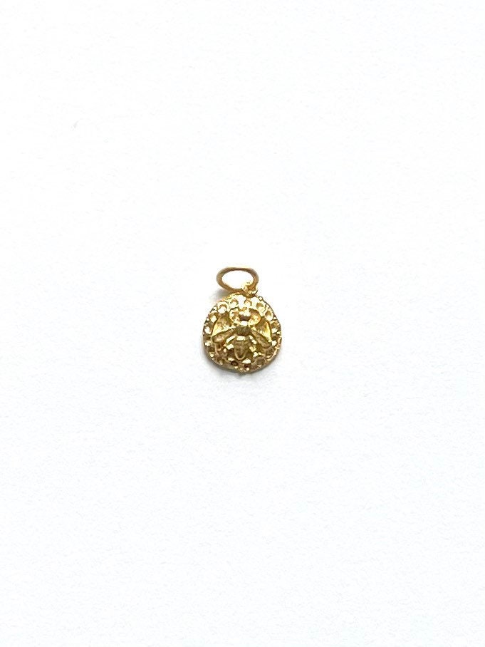 Gold Bee Charm, Bumblebee Charm, Queen Bee, Gold Charm, Silver Charm, Coin Charm, Insect, Bug Charm, Honeybee, Coin Jewelry, Tiny Bee