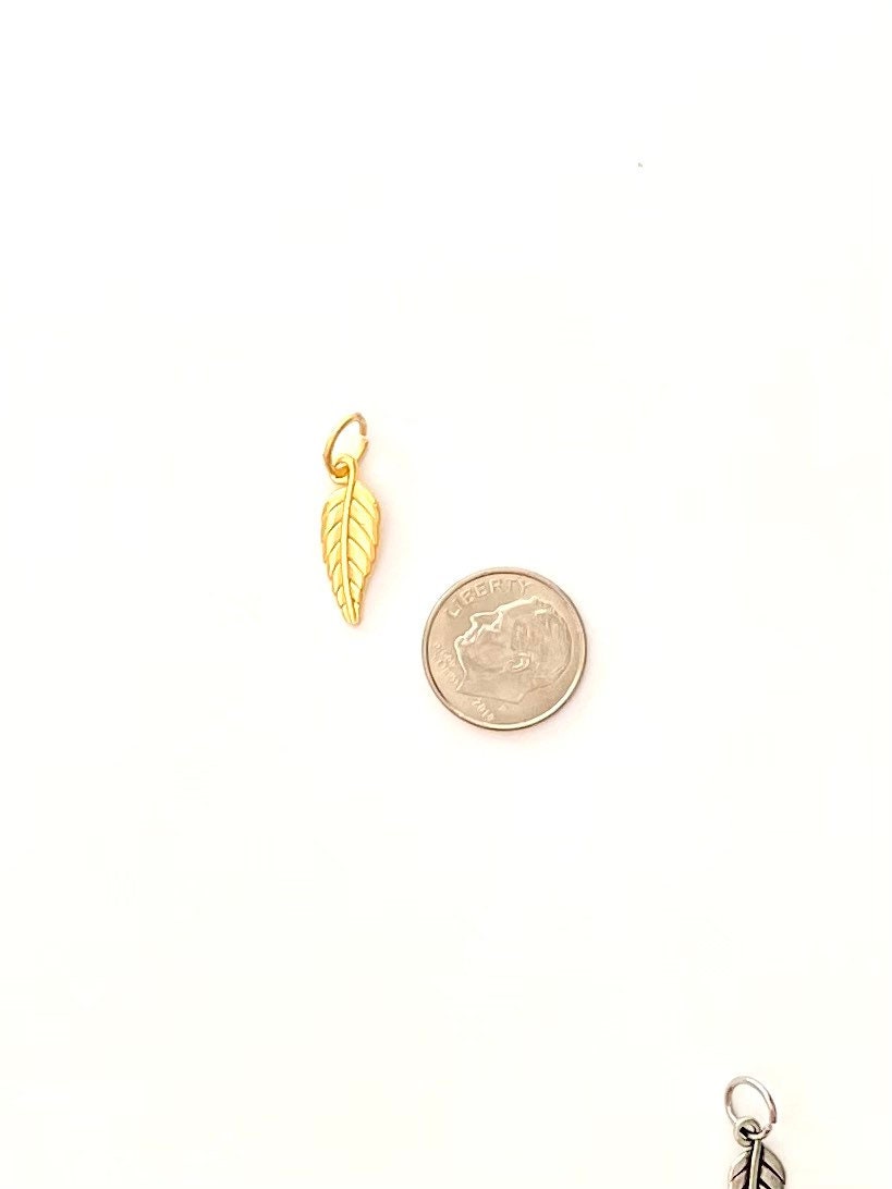 Little Leaf, Leaf Charm, Silver Leaf Charm, Britannium Charm, Gold Leaf Charm, Nature Jewelry, Jewelry Making, Jewelry Supply, Fall Charm