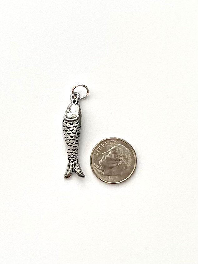 Goldfish, Silver Goldfish Charm, Fish Charm, Nautical Charm, Silver Charm, Beach Charm, Fish Jewelry, Beach Jewelry, Ocean Charms, Fishing