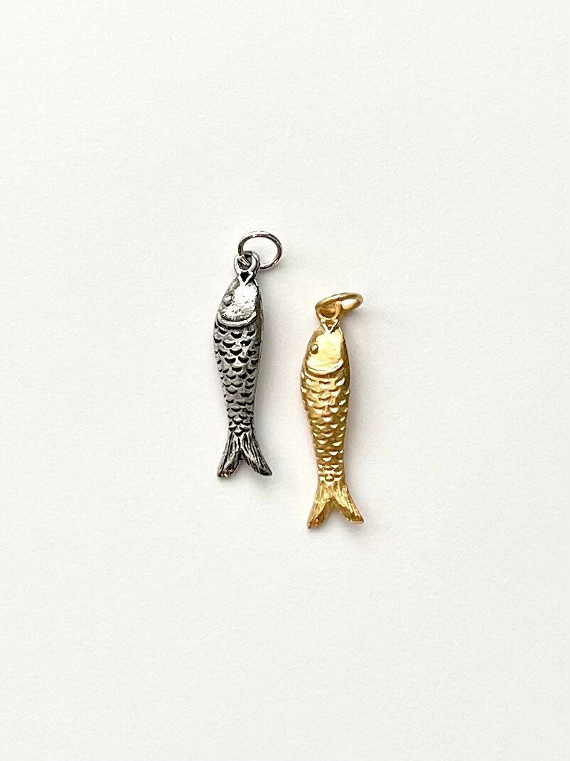 Goldfish, Silver Goldfish Charm, Fish Charm, Nautical Charm, Silver Charm, Beach Charm, Fish Jewelry, Beach Jewelry, Ocean Charms, Fishing