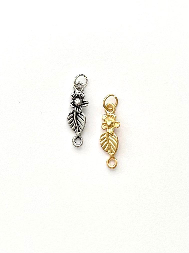 Flower Charm, Flower Connector, Flower Pendant, Connector, Gold Charm, Silver Charm, Flower Jewelry, Jewelry Supplies, Gold Pendant