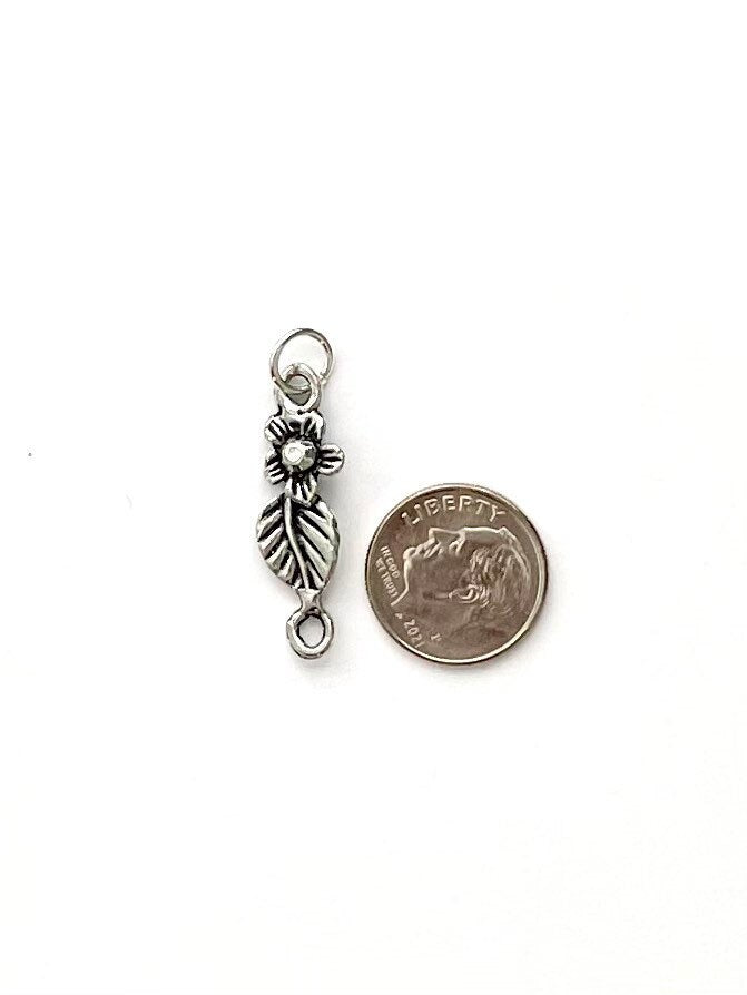 Flower Charm, Flower Connector, Flower Pendant, Connector, Gold Charm, Silver Charm, Flower Jewelry, Jewelry Supplies, Gold Pendant