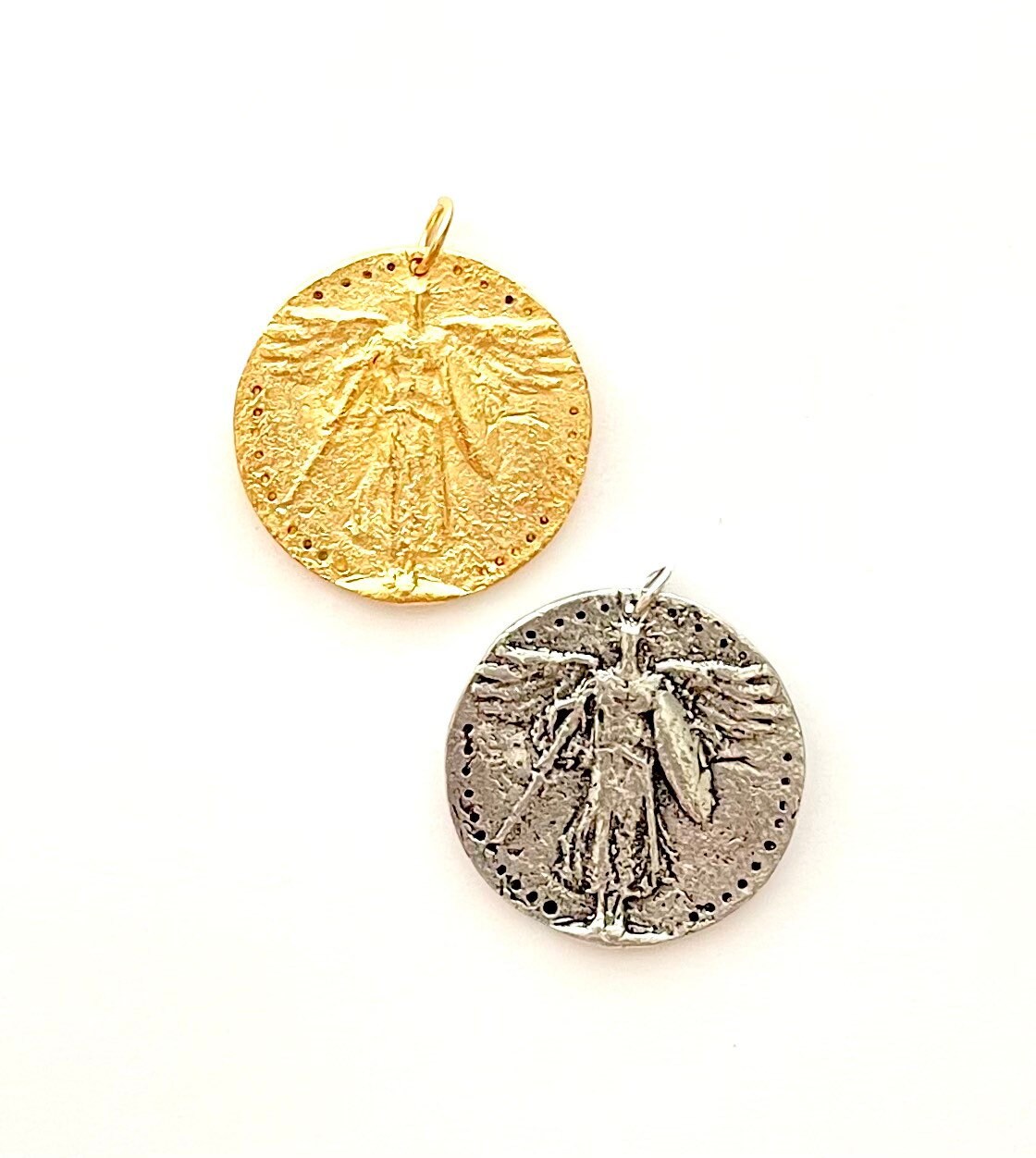 St Michael, The Archangel, Angel Charm, Angel Pendant, Silver Pendant, Gold Pendant, Religious Pendant, Patron Saint