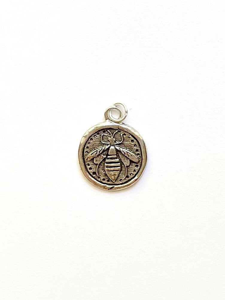 Bee Charm, Bumblebee, Queen Bee, Gold Charm, Silver Charm, Bee Pendant, Honeybee, Bumble Bee, Bee with a rim