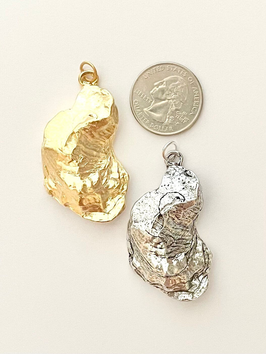 Ollie the Oyster, Gold Oyster Pendant, Silver Oyster Pendant, Shell Pendant, Nautical Charm, Seashell Necklace, Ollie the Oyster