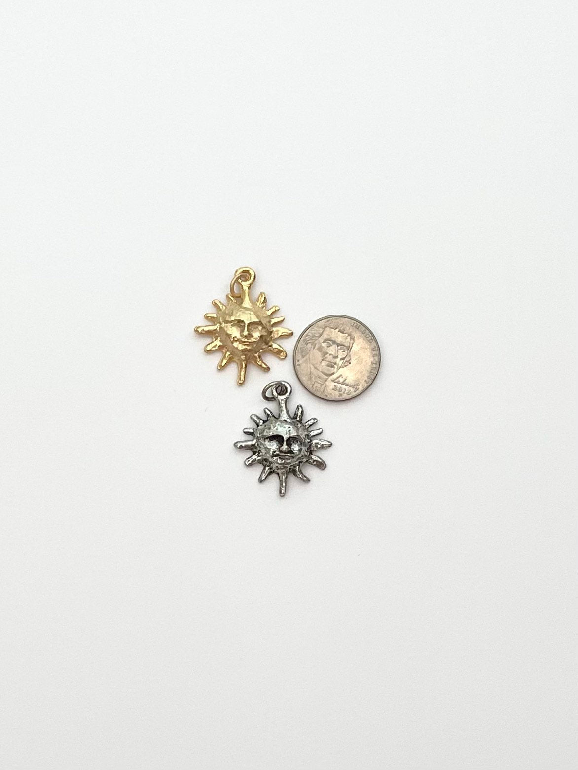 Sun Charm. Celestial Charm, Gold Charm, Celestial Jewelry, Planet Charm, Space Jewelry, Sun Pendant
