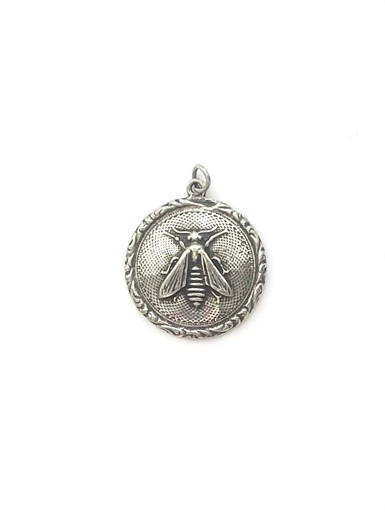 Gold Bee Coin Charm, Bumblebee, Queen Bee, Gold Charm, Honeybee, Coin Jewelry, Bee Jewelry, Bee Jewelry, Bee Necklace, Bee Pendant, Gold Bee