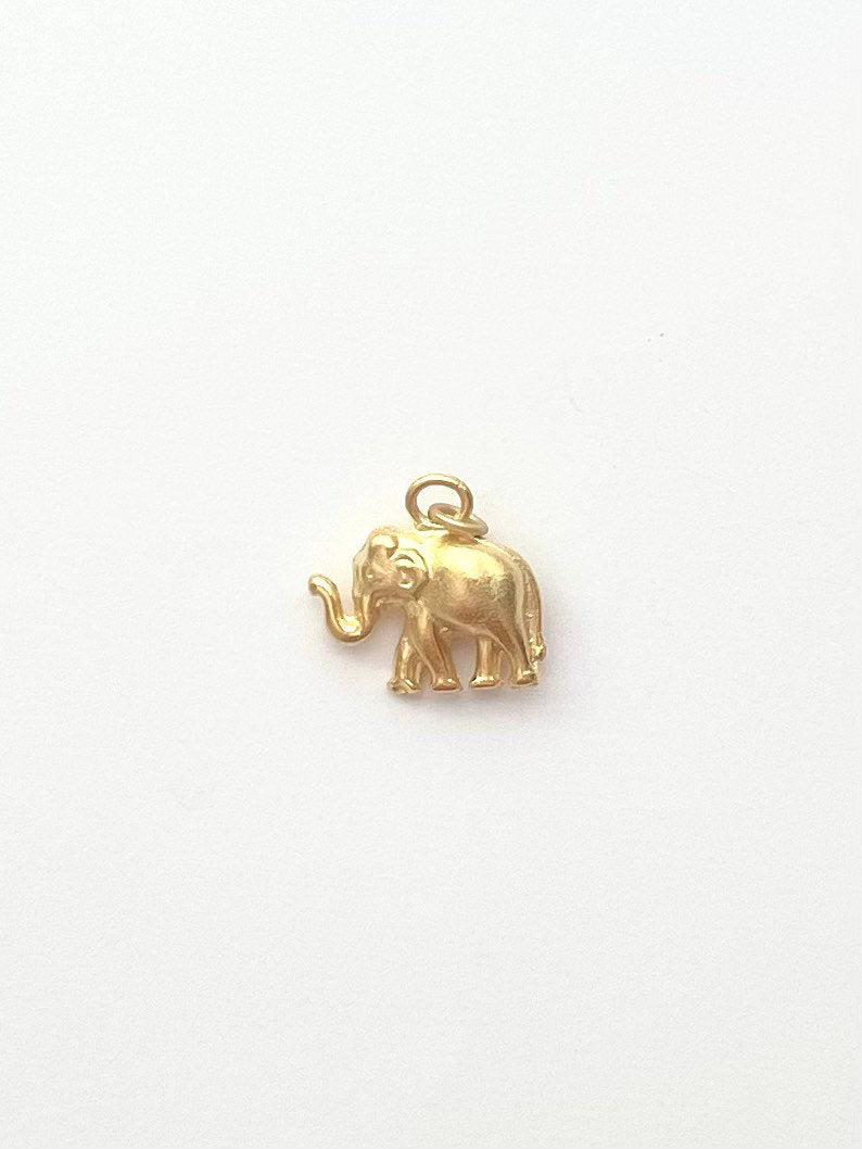 Elephant Charm, Circus Charm, Good Luck Charm, Gold Pendant, Gold Charm, Gold Elephant, Silver Elephant