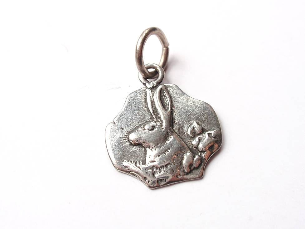 Rabbit Charm, Gold Charm, Bunny Rabbit, Rabbit Jewelry, Gold Pendant, Charm Bracelet, Britannium, Pewter Charm, Easter Charm