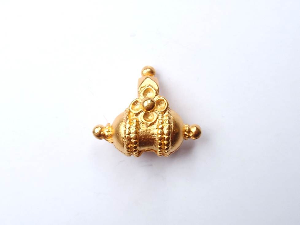Tribal Gold Bead, Gold Charm, Silver Charm, Britanium, Pewter Charm, Gold Jewelry, Bali, Tribal Earrings, Tribal Necklace, Gold Bead