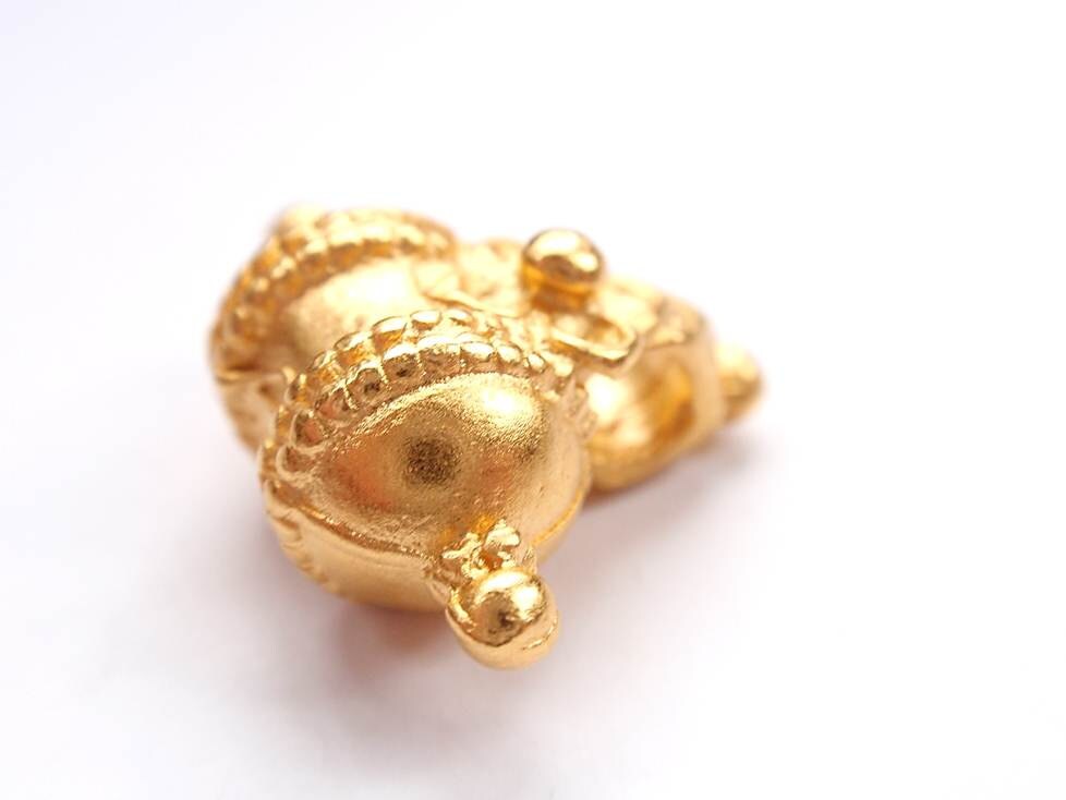 Tribal Gold Bead, Gold Charm, Silver Charm, Britanium, Pewter Charm, Gold Jewelry, Bali, Tribal Earrings, Tribal Necklace, Gold Bead