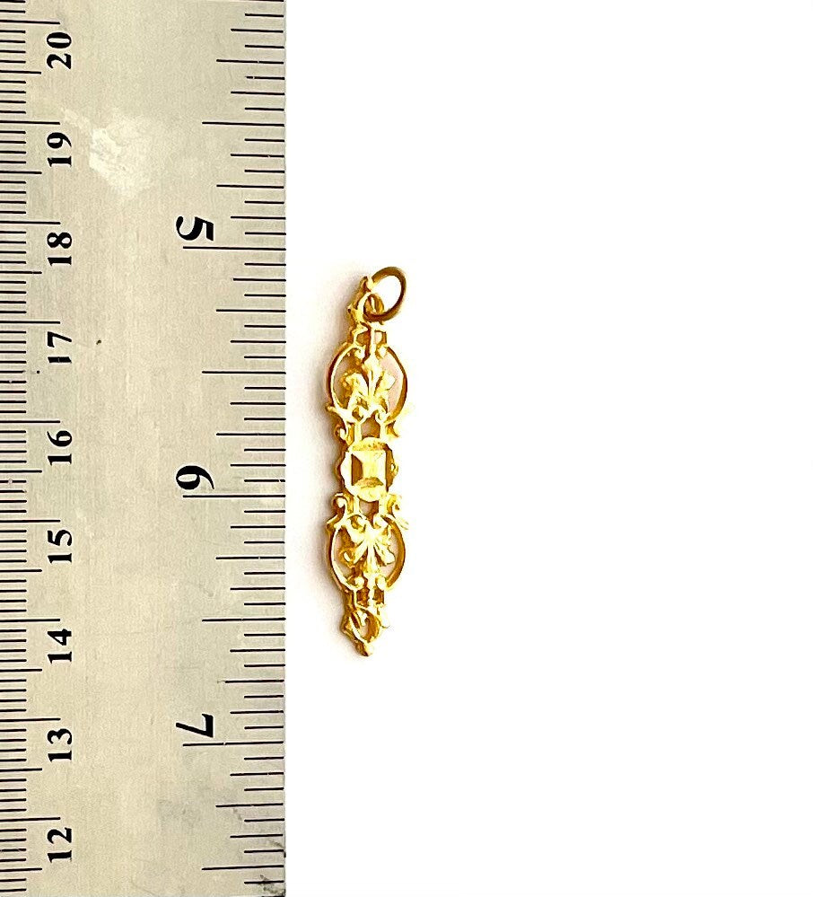 Vintage Connector, Gold Connector, French Charm, Jewelry Finding, Jewelry Connector, Fancy Connector, Link Component