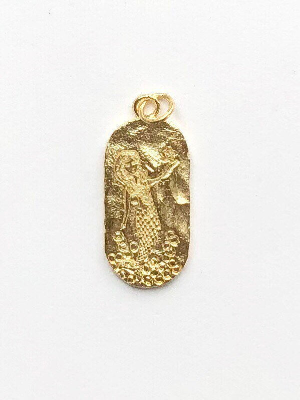 Gold Mermaid Pendant, Mermaid Charm, Ocean Charm, Mermaid Jewelry, Little Mermaid Charm, Charm Bracelet, Nautical Jewelry, Mermaid Jewelry