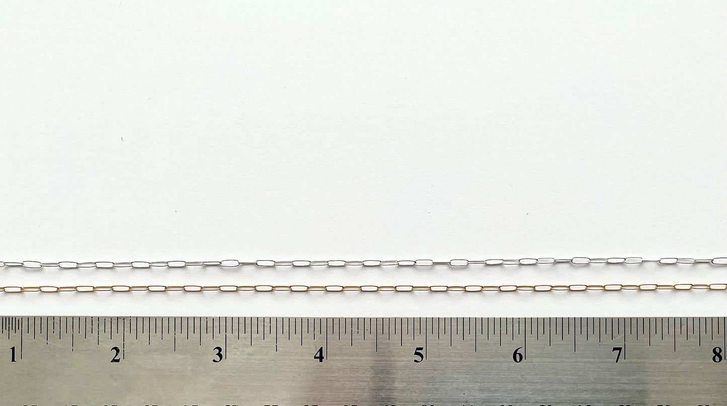 Sterling Silver Paperclip Chain, Gold Filled Paperclip Chain, Chain by the Foot, Wholesale Chain, Trending Chain