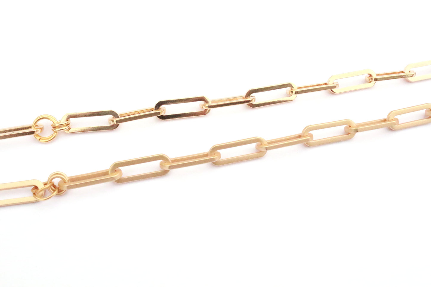 Matte Gold Large Paperclip Bracelet, Gold Charm Bracelet, Layering Bracelet, Adjustable Gold Chain Bracelet, Christmas Gift, Minimalist