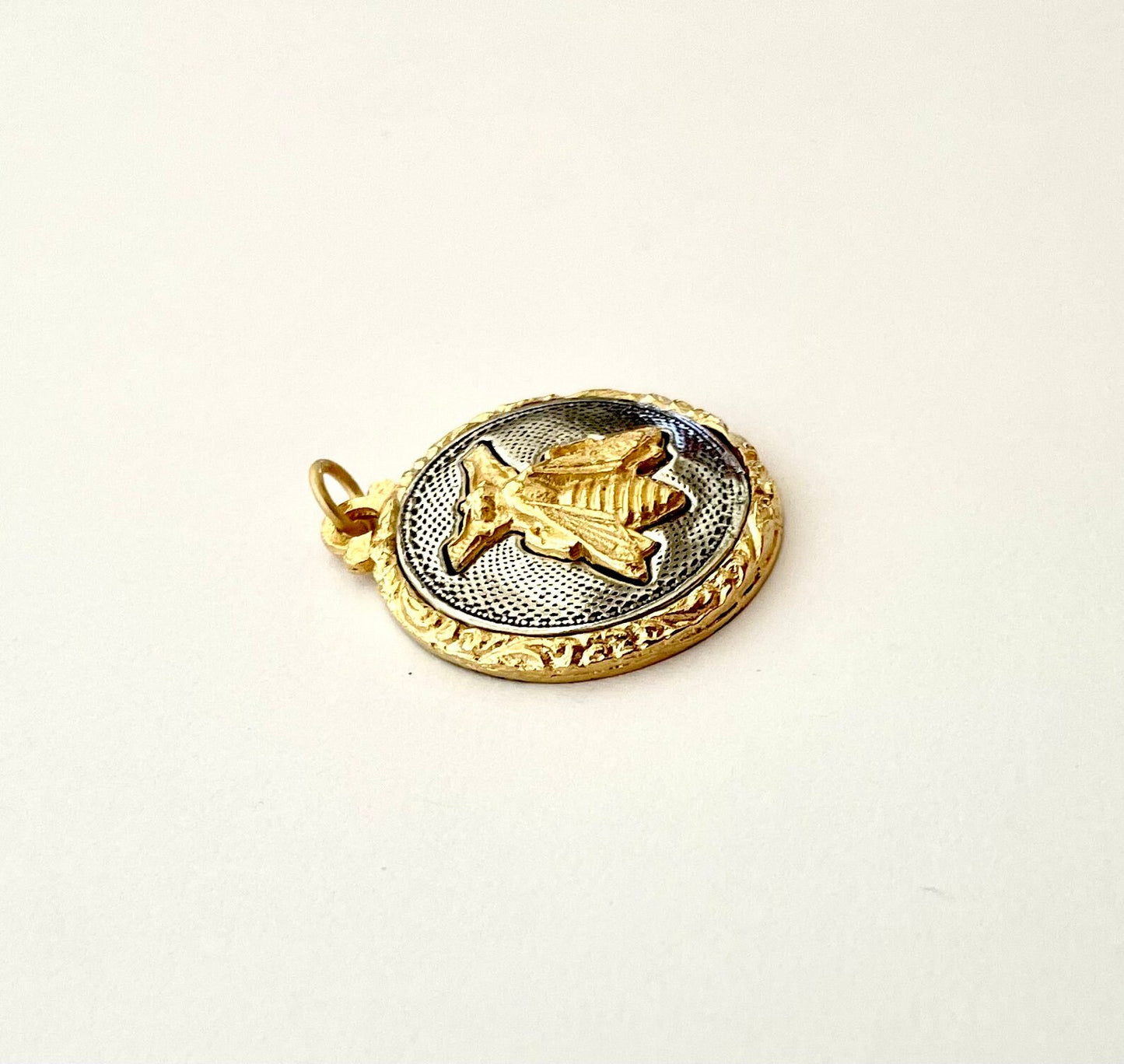 Bee Pendant, Mixed Metal Bee Pendant, Honey Bee Pendant, Bumblebee Pendant, Gold Bee, Silver Bee