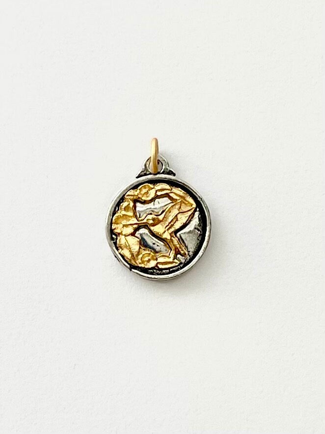 Bird Charm. Bird Pendant, Charm Bracelet, Jewelry Design, Garden Charm, Spring Charm, Mixed Metal