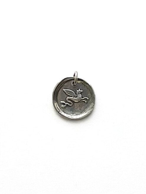 Griffin Charm, Mythical Creature, Griffin Pendant, Gold Pendant, Silver Pendant, Silver Charm, Gold Charm, Vintage Jewelry, Coin Charm